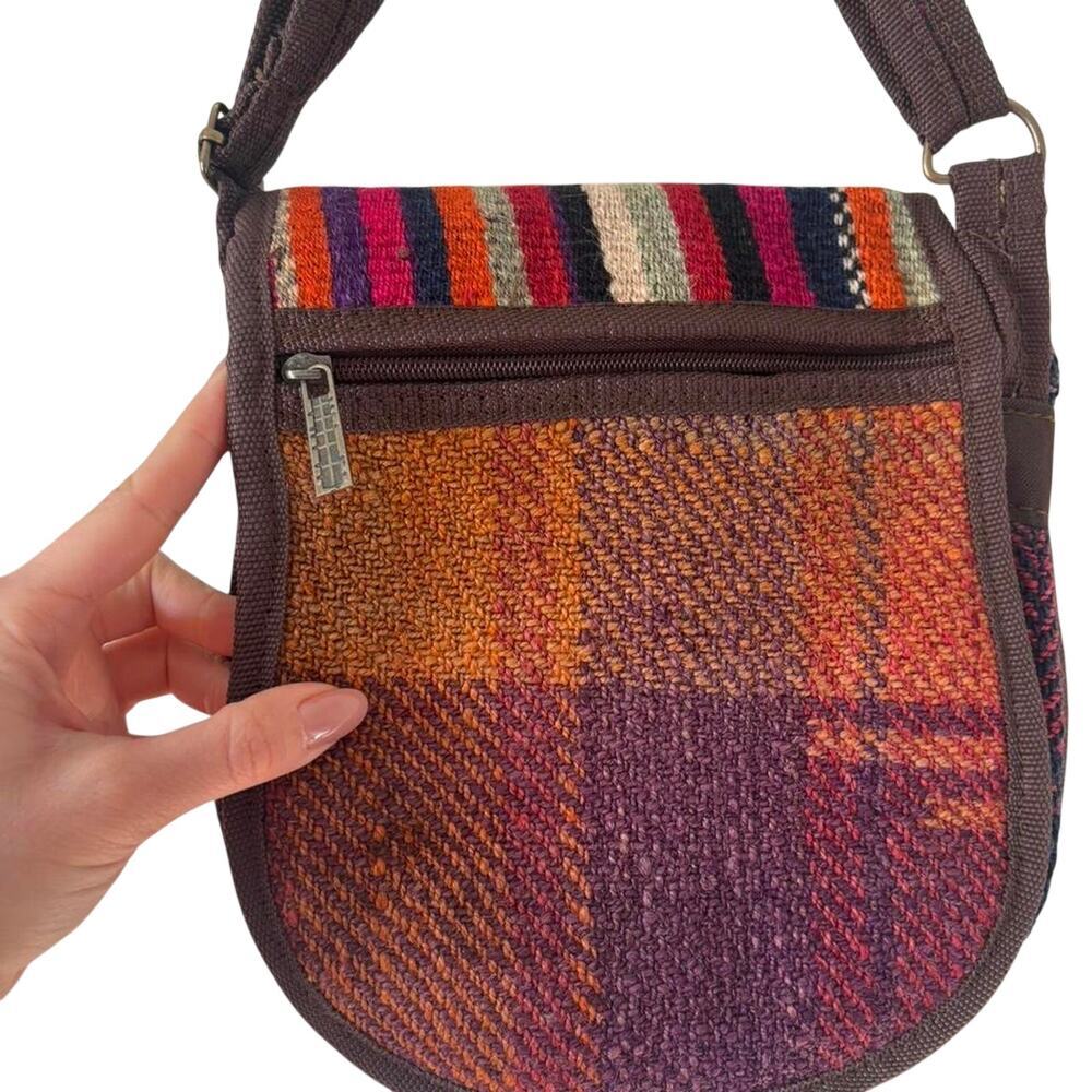 Handmade Boho Crossbody Bag Woven Kilim Shoulder Purse Ethnic Festival Tote - Picture 11 of 11